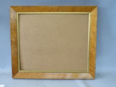 A 19TH CENTURY MAPLE PICTURE FRAME, frame W 5 cm, rebate 64 x 53 cm