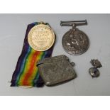 TWO MEDALS TO PTE. G.W. EVANS. 7-LOND.R. 356213, together with a hallmarked silver artillery type