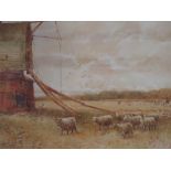 JOHN GUTTERIDGE SYKES (1866-1941) The Mill Edwinstowe, signed lower right, watercolour, gilt