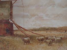 JOHN GUTTERIDGE SYKES (1866-1941) The Mill Edwinstowe, signed lower right, watercolour, gilt