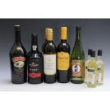 7 ASSORTED BOTTLES OF PORT AND WINES ETC, together with 1 bottle of Sake and 3 bottles of 187ml of