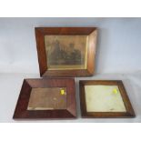 THREE SMALL 19TH CENTURY ROSEWOOD PICTURE FRAMES, average frame W 4 cm, average rebates 21 x 20 cm