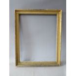 A LATE 18TH / EARLY 19TH CENTURY GOLD FRAME, with beaded inner edge, frame W 4.5 cm, rebate 59 x