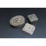 THREE SMALL 925 SILVER PATCH BOXES