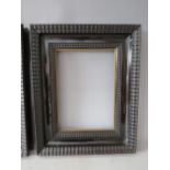 A 19TH CENTURY DUTCH EBONISED RIPPLE FRAME, frame W 9 cm, rebate 38 x 27 cm