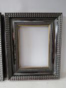 A 19TH CENTURY DUTCH EBONISED RIPPLE FRAME, frame W 9 cm, rebate 38 x 27 cm