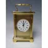 A BAYARD BRASS CASE CARRIAGE CLOCK, the winding movement stamped Duverdrey & Bloquel, engraved to