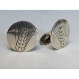 GEORG JENSEN. A pair of George Jensen cufflinks, stamped Georg Jensen, 925S, Denmark, and number