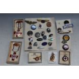A COLLECTORS LOT OF ASSORTED VINTAGE PIN BADGES, to include enamel examples