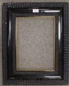 A 19TH CENTURY DUTCH EBONISED RIPPLE FRAME, frame W 9 cm, rebate 38 x 27 cm