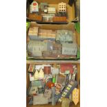 THREE BOXES OF ASSORTED MODEL RAILWAY BUILDINGS IN VARIOUS SCALE SIZES