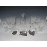 A COLLECTION OF WATERFORD CRYSTAL GLASSWARE TO INCLUDE A DECANTER AND TWENTY FOUR GLASSES,