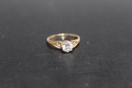 A HALLMARKED 9 CARAT GOLD DIAMOND SOLITAIRE RING, approx weight 1.7g, ring size M