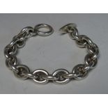 GEORG JENSEN. A George Jensen heavy link t-bar bracelet, overall L 21 cm, stamped Georg Jensen, 925S