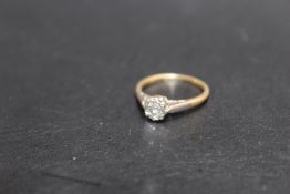 AN 18CT & PLAT ILLUSION SET DIAMOND RING, approx weight 1.9g, ring size J