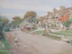 WILLIAM CROXFORD (1852-1926) A West country village scene, signed lower right, watercolour, framed