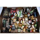 A COLLECTION OF APPROX 40+ MINIATURES TO INCLUDE MARTELL COGNAC, Johnnie Walker red label, Three