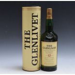 1 LITRE BOTTLE OF THE GLENLIVET 12 YEARS OLD SINGLE MALT SCOTCH WHISKY IN GIFT TUBE