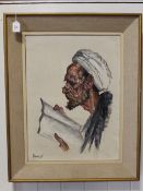 AFSARY (XX). Study of a bearded Eastern gentleman reading a paper, signed lower left, oil on canvas,