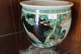A ORIENTAL JARDINIERE / PLANTER WITH TYPICAL DECORATION