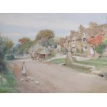 WILLIAM CROXFORD (1852-1926) A West country village scene, signed lower right, watercolour, framed