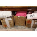 THREE BOXES OF EX SHOW HOME CUSHIONS, VARIOUS SIZES AND DESIGNS