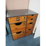 A MODERN METAL FRAMED SEVEN DRAWER CHEST H-79 W-70 CM