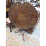 A 19TH CENTURY MAHOGANY TILT-TOP PEDESTAL TABLE