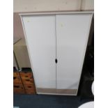 A MODERN WHITE DOUBLE WARDROBE