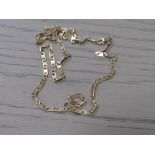 A 9CT GOLD FLAT LINK NECKLACES STAMPED 375 - APPROX 6.95 G