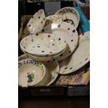 A TRAY OF ASSORTED EMMA BRIDGEWATER BOWLS ETC Condition Report:some with usage marks etc