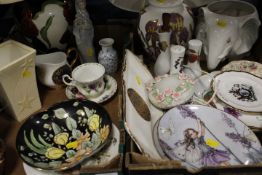 TWO TRAYS OF ASSORTED CERAMICS TO INCLUDE ROYAL WORCESTER, ROYAL ALBERT, WEDGWOOD ETC