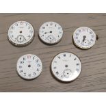 FIVE ANTIQUE WRIST WATCH MOVEMENTS