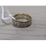 A HALLMARKED 9CT GOLD DIAMOND SET ETERNITY RING, approximate weight 3.2 g, ring size O