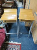 A SET OF FOUR RETRO STYLE STACKING STOOLS (4)