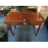 A GEORGIAN MAHOGANY FOLD-OVER SUPPER TABLE