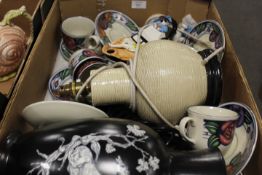 A TRAY OF MACINTYRE STYLE PATTERN TEA WARES ETC