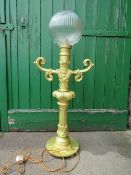 SOLID CAST ALLOY PIER LIGHT MOUNTED ON A ROUND STEEL BASE
