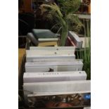 TWO TRAYS OF ASSORTED HOME INTERIOR, DESIGN & OTHER BOOKS, HOME ACCESSORIES ETC
