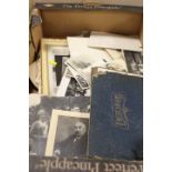 A TRAY OF ASSORTED BLACK AND WHITE PHOTOGRAPHS AND ALBUMS ETC...