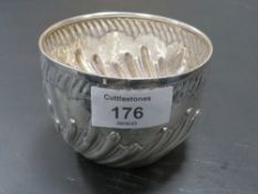 A VICTORIAN HALLMARKED SILVER BOWL - LONDON 1888, makers mark indistinct but possible that of