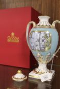 A SPODE 'THE ARMADA VASE' AND LID, limited edition No 63/500, in fitted presentation box and with