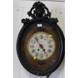 A 19TH CENTURY C BRIGHT A PARIS FRENCH VINEYARD WALLCLOCK STRIKING ON A SINGLE COILED GONG