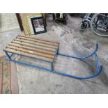 A VINTAGE METAL / WOOD SLEDGE