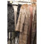 TWO VINTAGE FUR COATS, COMPRISING A BLACK CONEY FUR JACKET TOGETHER WITH A BROWN FUR EXAMPLE (2)