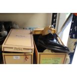 TWO BOXED PAIRS OF BARKER GENTS SHOES TO INCLUDE A PAIR OF SHOE TREES - BOTH SIZE 9 1/2