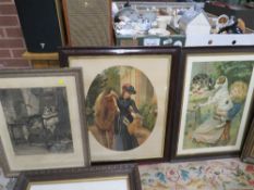 FIVE FRAMED AND GLAZED VICTORIAN STYLE PRINTS