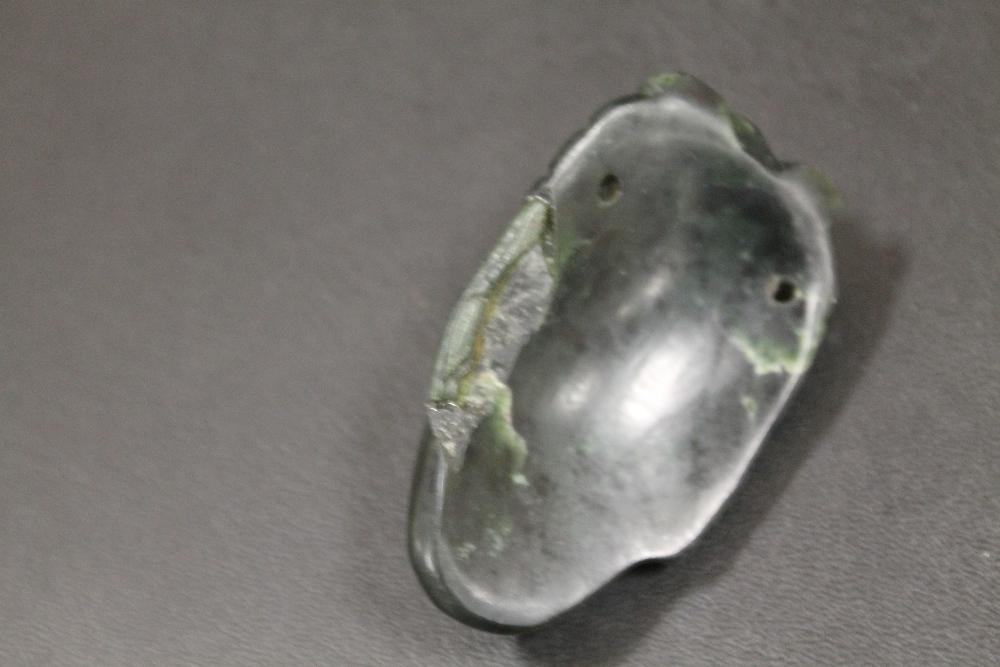 A JADE PENDANT IN THE FORM OF A FACE MASK - WITH SOME REPAIR - Image 2 of 2