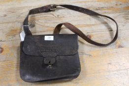 AN ANTIQUE LEATHER LOCAL INTEREST LEATHER SATCHEL - HANDSWORTH LAUNDRY