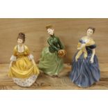 THREE ROYAL DOULTON FIGURINES 'ADRIENNE', 'CORALIE' AND 'GRACE'